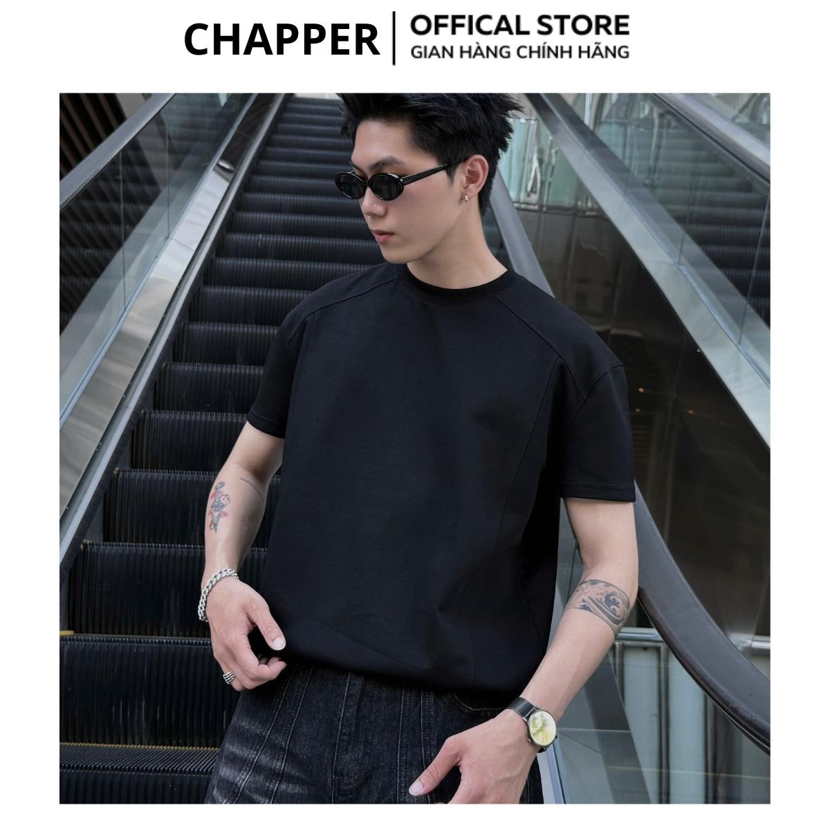 Áo thun CHAPPER định hình thân dáng, cổ tròn form Cleanfit tăng chiều cao nam nữ, co giãn chống nhăn - APCP030