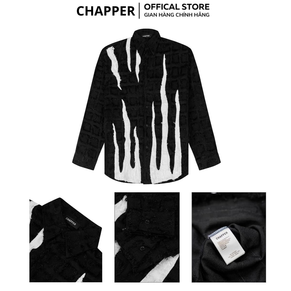 Áo sơ mi nam nữ dài tay CHAPPER vải tua rua ngọn lửa - SMCP002