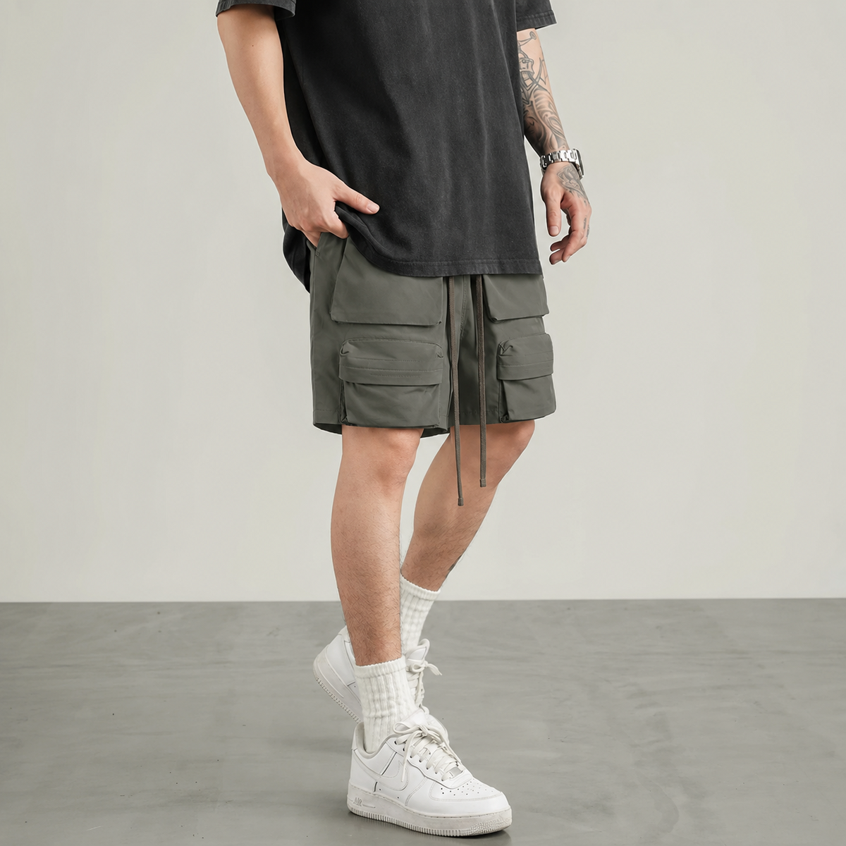 Quần short nam CHAPPER túi hộp chất kaki cao cấp dáng trên gối - QSCP008