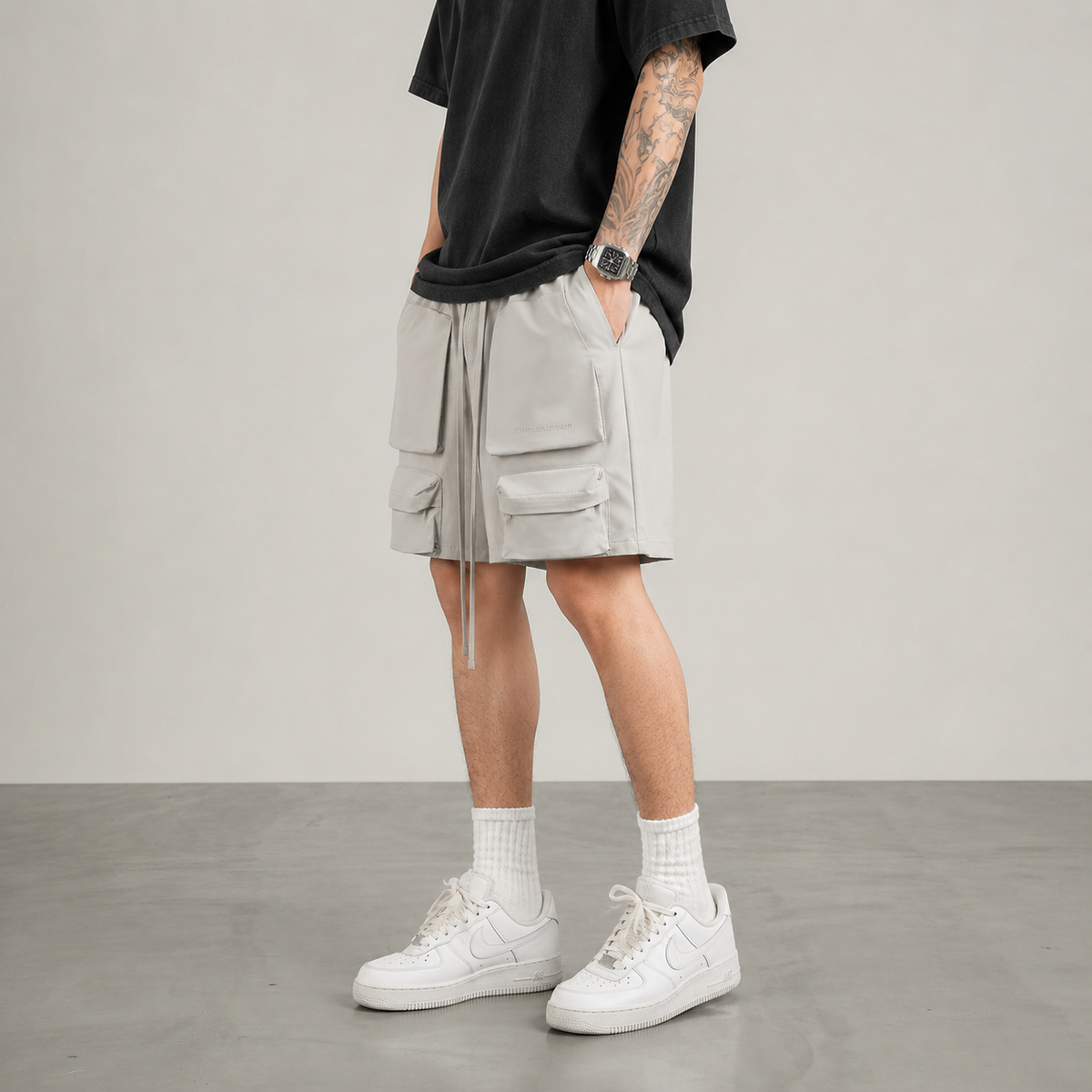 Quần short nam CHAPPER túi hộp chất kaki cao cấp dáng trên gối - QSCP008