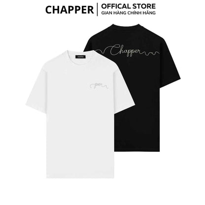 Áo thun nam nữ CHAPPER chữ ký thêu kim tuyến, định lượng 280gsm thoáng mát, form unisex - APCP040