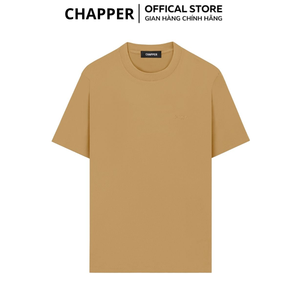 Áo thun nam nữ CHAPPER cổ tròn 7 màu thêu logo ngực, form Unisex  - APCP027
