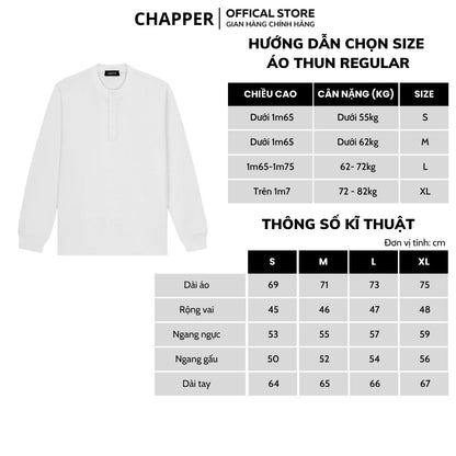 Áo thun nam dài tay CHAPPER cổ trụ chất vải thể thao cao cấp 350gsm, form Regular - ADCP002