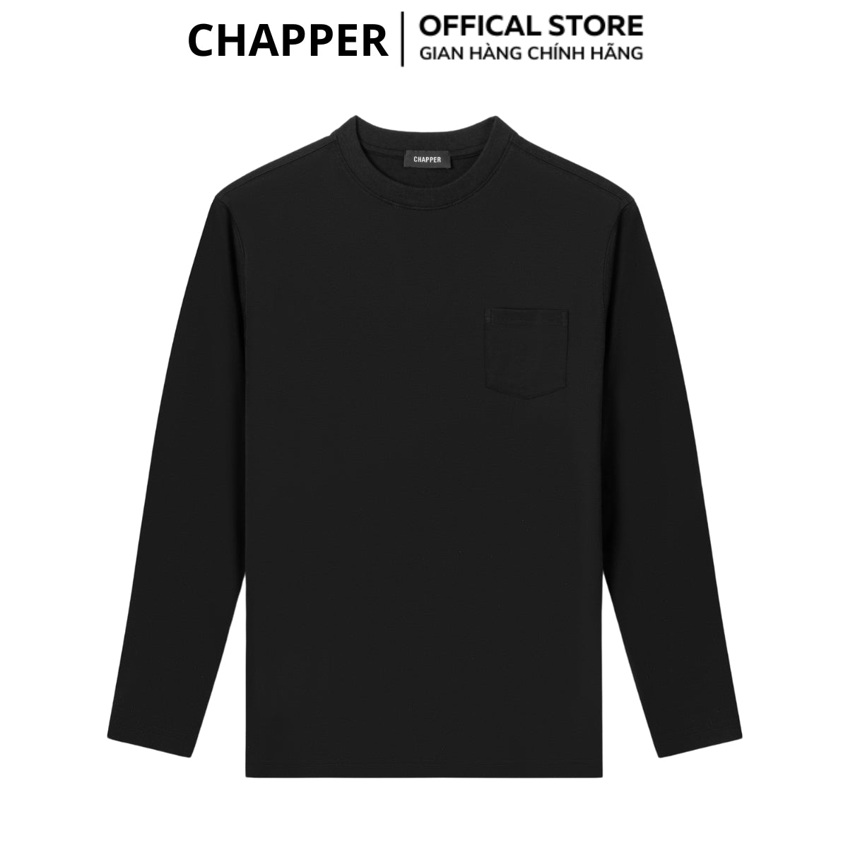 Áo thun nam dài tay CHAPPER cao cấp túi ngực, form Regular - ADCP004