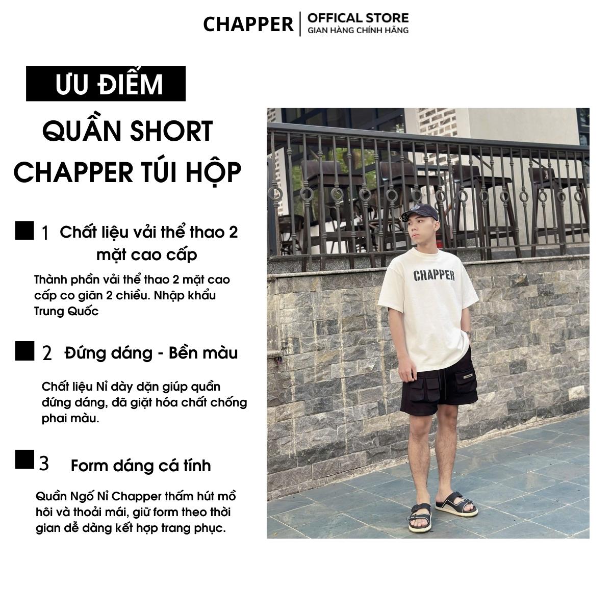 Quần short nam CHAPPER túi hộp chất thể thao cao cấp, dáng trên gối - QSCP005