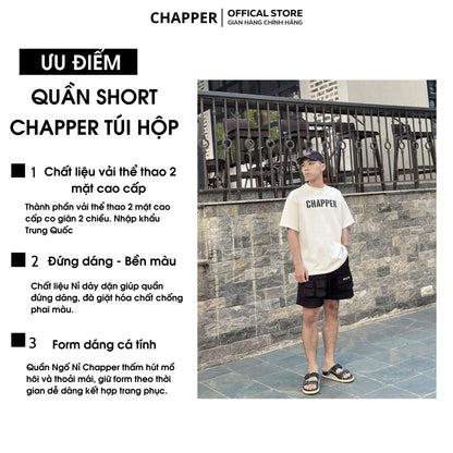 Quần short nam CHAPPER túi hộp chất thể thao cao cấp, dáng trên gối - QSCP005