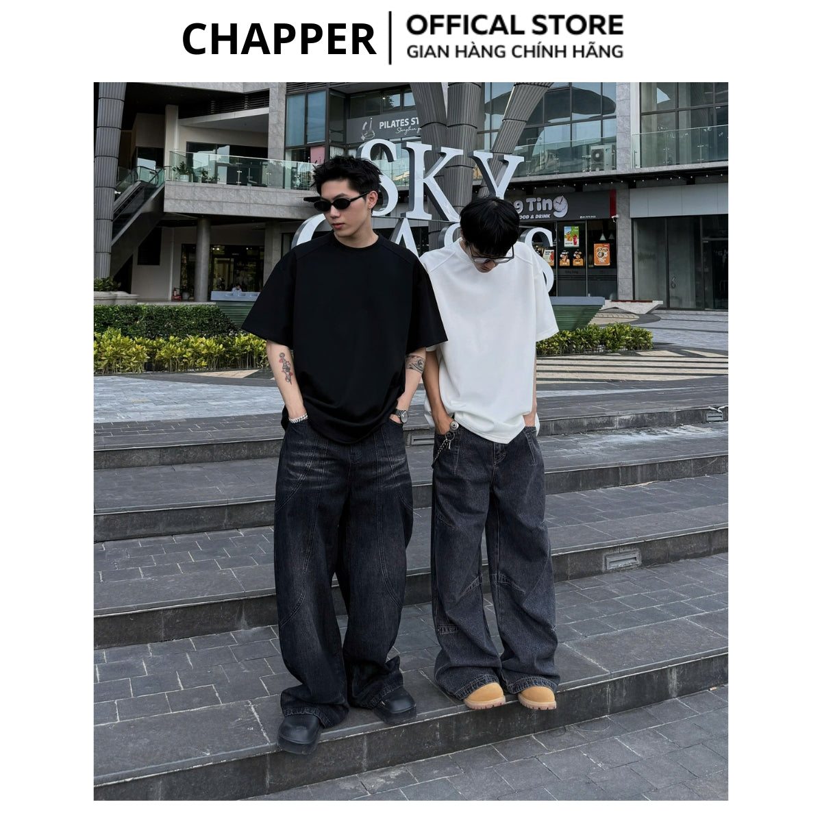 Áo thun CHAPPER vai chéo, cổ tròn form Unisex dấu khuyết điểm nam nữ, co giãn chống nhăn chính hãng 100% - APCP031