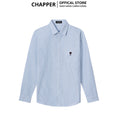 Áo sơ mi nam CHAPPER kẻ xanh hoạ tiết thêu tim chất Oxford cao cấp, form Regular - SMCP005