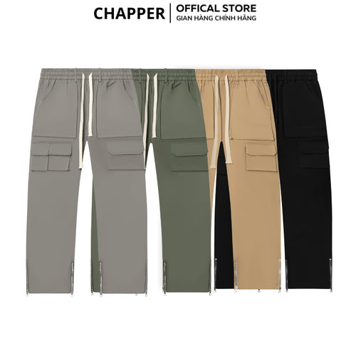 Quần Cargo Pant CHAPPER chất kaki túi hộp ống suông khóa zip - QCP001
