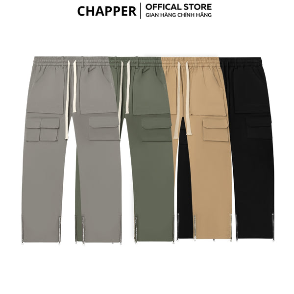 Quần Cargo Pant CHAPPER chất kaki túi hộp ống suông khóa zip - QCP001