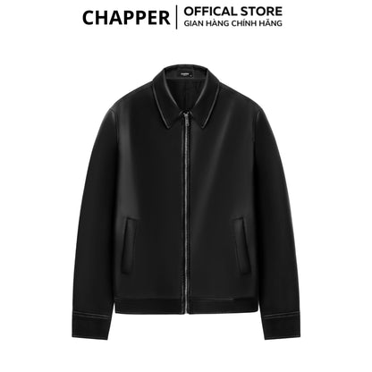 Áo khoác da PU CHAPPER cao cấp, dáng suông cổ điển | Jacket da - AKDCP002