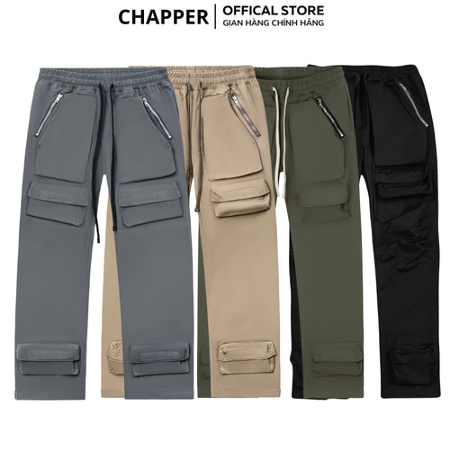 Quần Cargo Pant CHAPPER chất kaki túi hộp ống suông khóa zip - QCP005