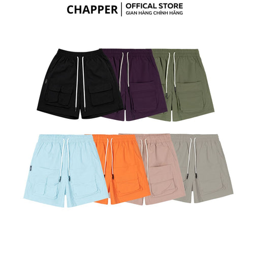 Quần short gió Chapper 2 lớp cao cấp, phiên bản túi hộp - QSCP014