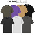 Áo thun nam nữ CHAPPER cổ tròn 7 màu thêu logo ngực, form Unisex  - APCP027