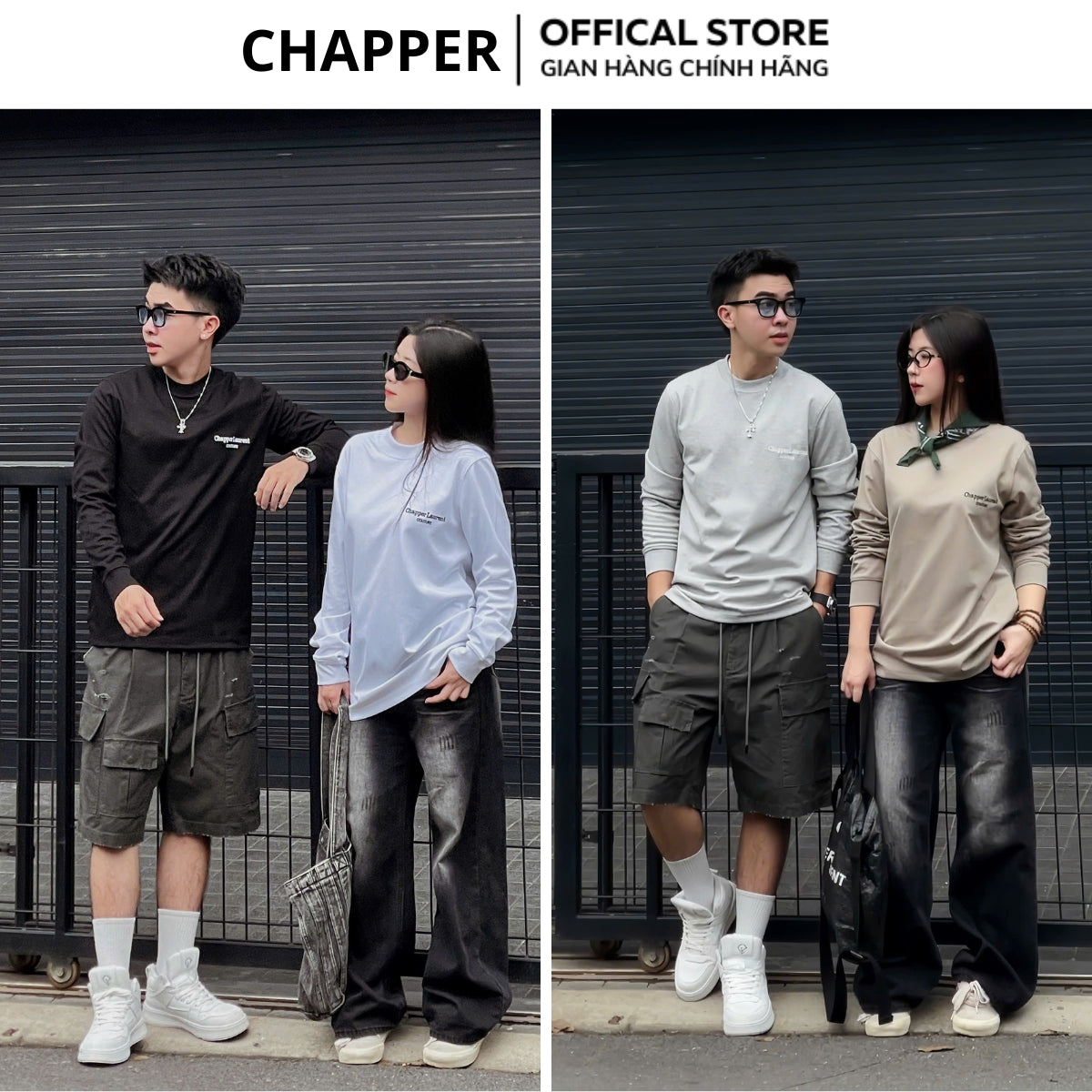 Áo dài tay nỉ CHAPPER cao cấp không bai nhão, không xù lông, hoạ tiết thêu Couture - ADCP007