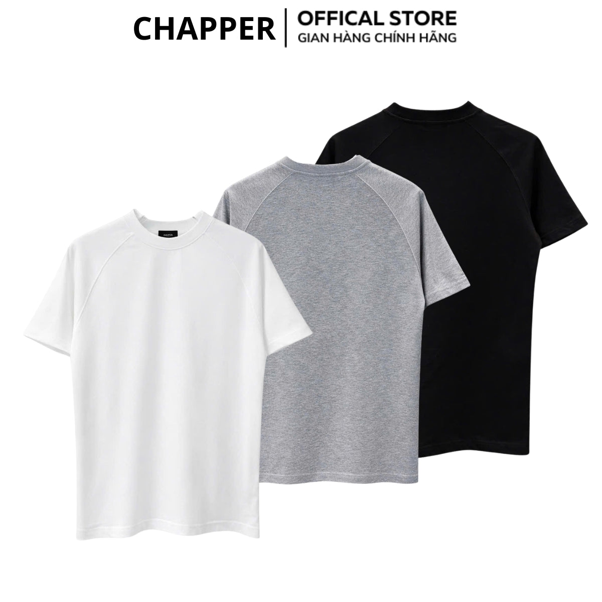 Áo thun nam CHAPPER vai chéo form Regular, vải cotton cao cấp, định lượng 250gms - APCP036