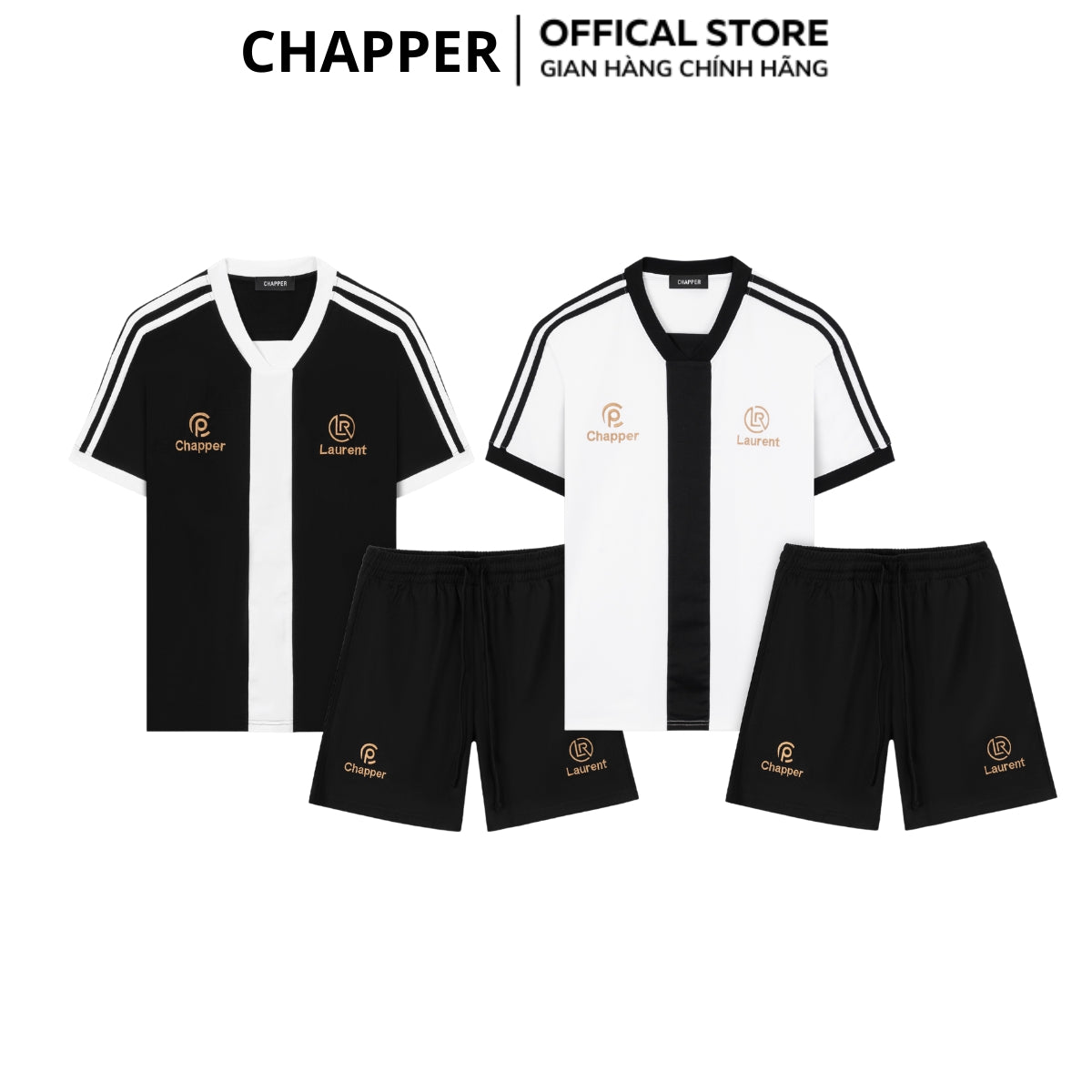 Bộ thể thao CHAPPER chất lạnh cao cấp, họa tiết thêu, form Unisex - BNCP001