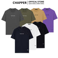 Áo thun nam nữ CHAPPER cổ tròn form unisex, thêu chữ ngực, sườn, vải cotton thoáng mát - APCP012