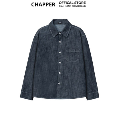 Áo sơ mi Denim nam CHAPPER cao cấp, vải mềm mịn, không co rút, không phai màu - SMCP007