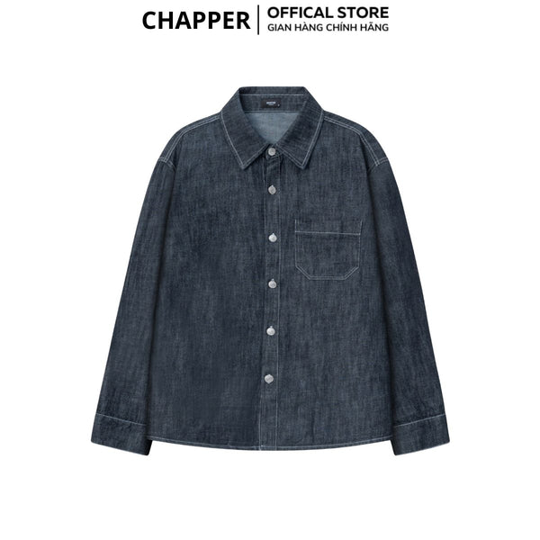 Áo sơ mi Denim nam CHAPPER cao cấp, vải mềm mịn, không co rút, không phai màu - SMCP007