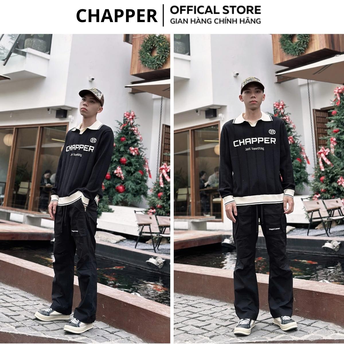 Quần dài nam CHAPPER chất liệu gió vân chìm cao cấp hoạ tiết kẻ ô thêu logo - QCP009