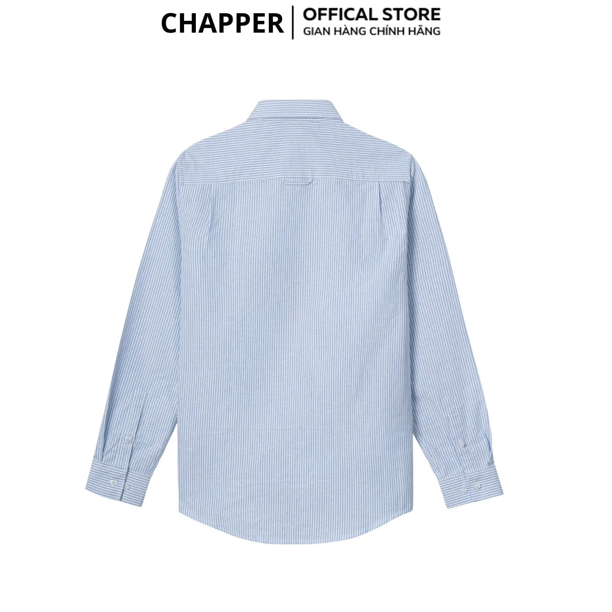 Áo sơ mi nam CHAPPER kẻ xanh hoạ tiết thêu tim chất Oxford cao cấp, form Regular - SMCP005