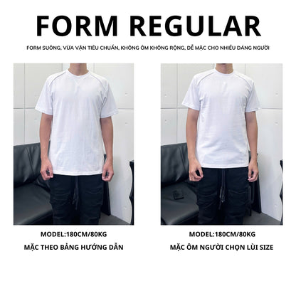 Áo thun nam nữ CHAPPER hoạ tiết thêu logo cây dừa cotton thoáng mát form Regular - APCP035