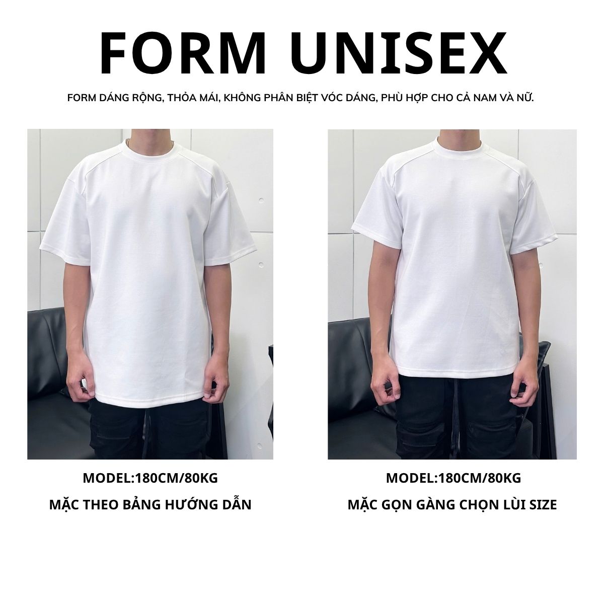 Áo thun nam nữ CHAPPER cổ tròn form unisex, thêu chữ ngực, sườn, vải cotton thoáng mát - APCP012