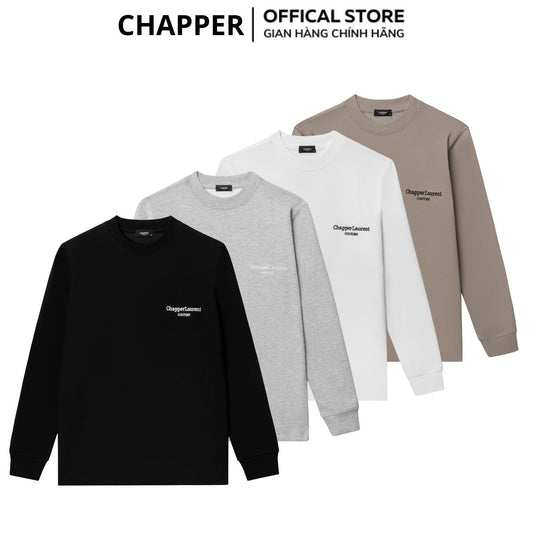 Áo dài tay nỉ CHAPPER cao cấp không bai nhão, không xù lông, hoạ tiết thêu Couture - ADCP007