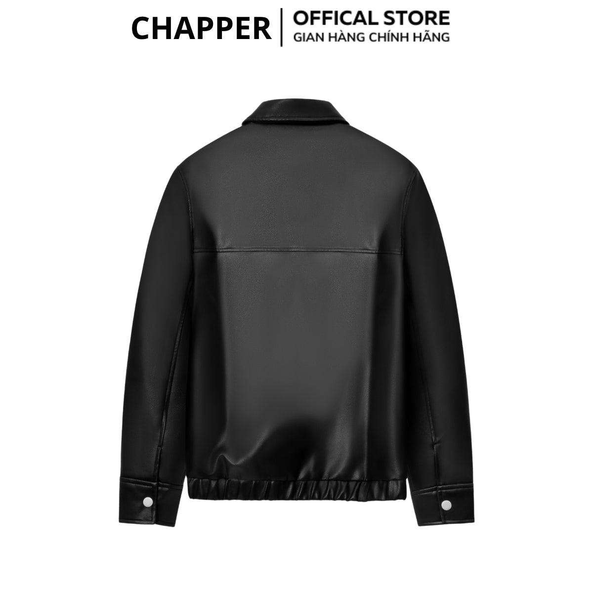 Áo khoác da PU CHAPPER cao cấp, form Regular bo gấu | Jacket da - AKDCP001