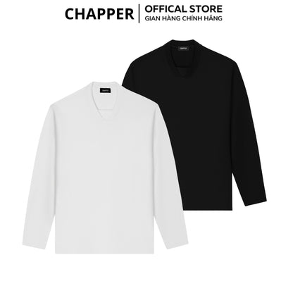 Áo thun nam dài tay CHAPPER cổ tim chất thể thao cao cấp, form Regular - ADCP001