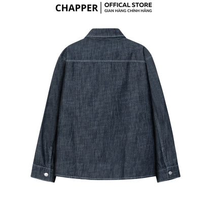 Áo sơ mi Denim nam CHAPPER cao cấp, vải mềm mịn, không co rút, không phai màu - SMCP007
