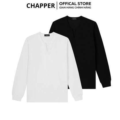 Áo thun nam dài tay CHAPPER cổ khoét chữ Y chất thể thao cao cấp, form Regular - ADCP003