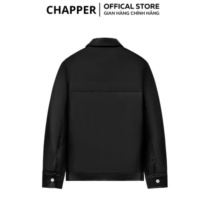 Áo khoác da PU CHAPPER cao cấp, dáng suông cổ điển | Jacket da - AKDCP002