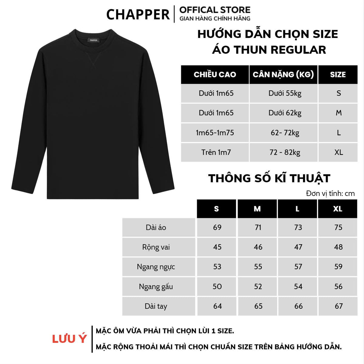 Áo thun dài tay CHAPPER cổ phối V cao cấp, form Regular - ADCP006