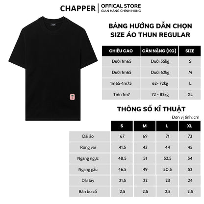 Áo thun nam nữ CHAPPER hoạ tiết thêu logo cây dừa cotton thoáng mát form Regular - APCP035
