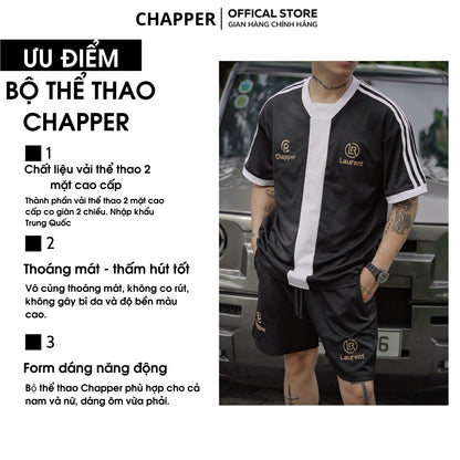 Bộ thể thao CHAPPER chất lạnh cao cấp, họa tiết thêu, form Unisex - BNCP001