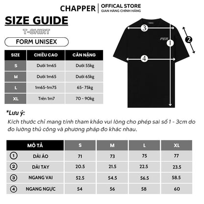 Áo thun nam nữ CHAPPER Striper cao cấp định lượng 280gsm thoáng mát, form unisex - APCP048