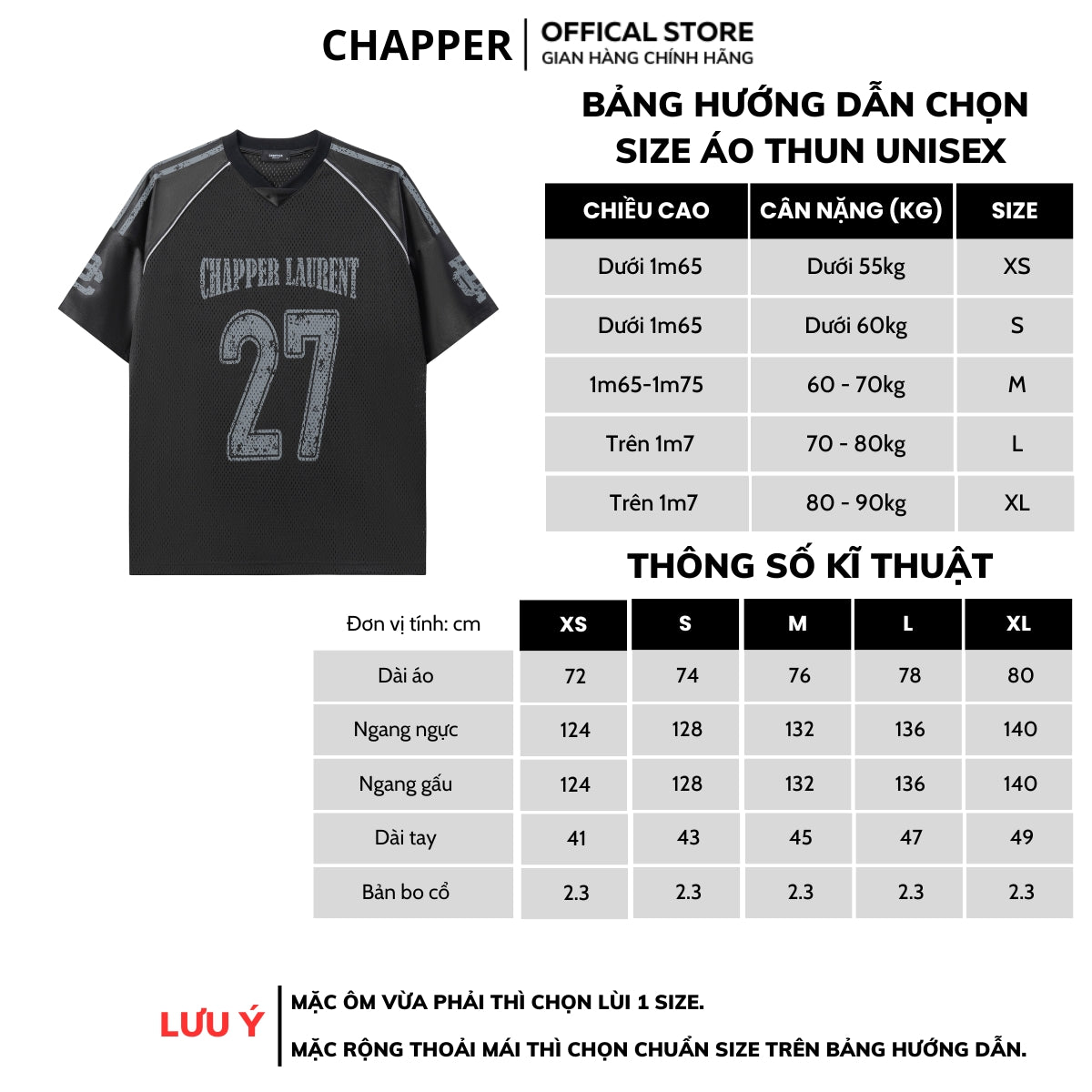 Áo Jersey thương hiệu CHAPPER chất lưới pha vải cao cấp, form unisex rộng rãi thoáng khí cho nam và nữ - APCP033