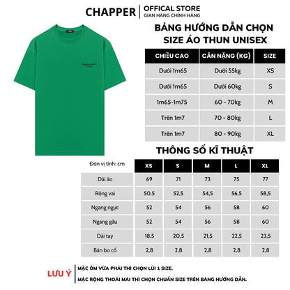 Áo thun nam nữ cổ tròn CHAPPER  hoạ tiết thêu Couture, vải cotton thoáng mát, form Unisex - APCP020