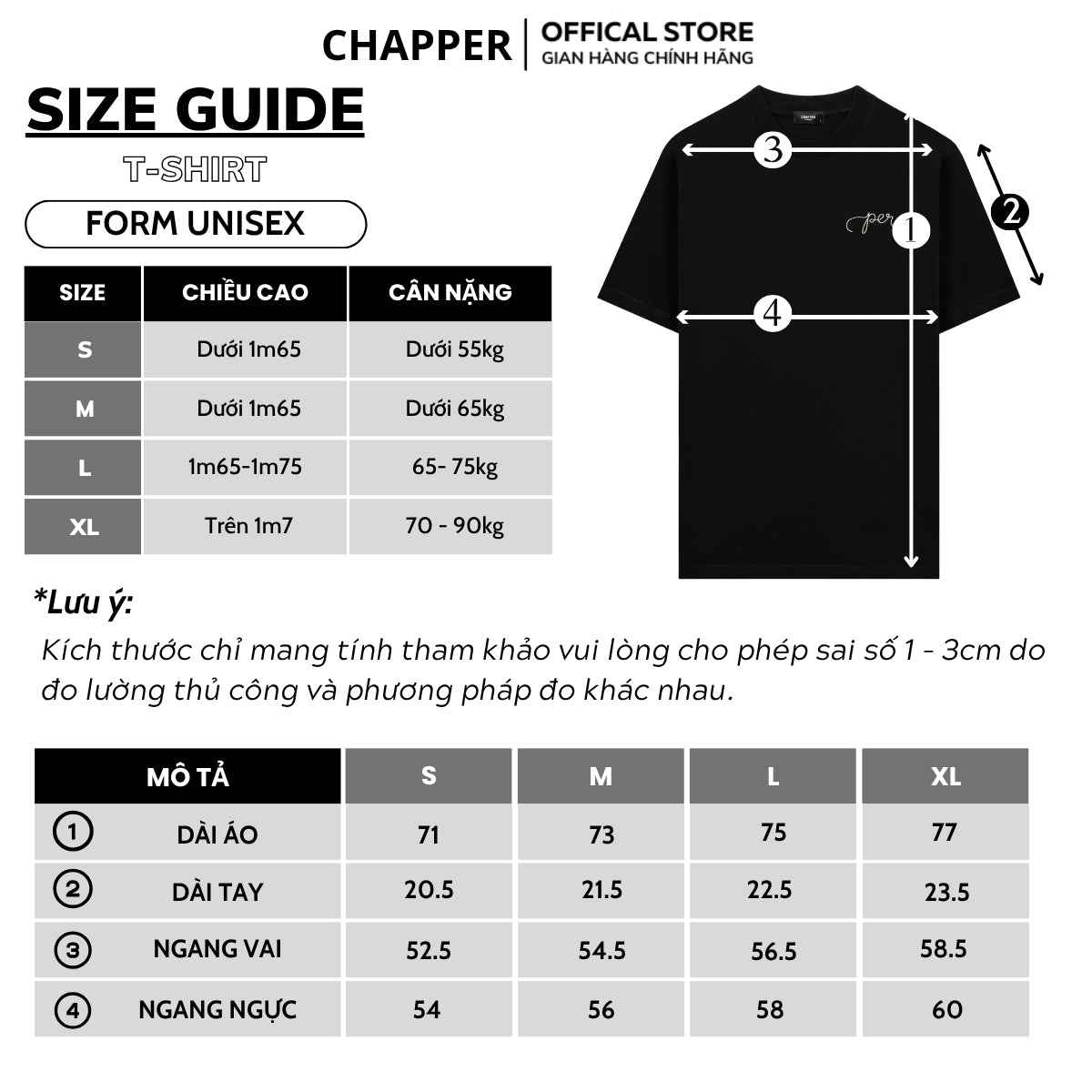 Áo thun nam nữ CHAPPER chữ ký thêu kim tuyến, định lượng 280gsm thoáng mát, form unisex - APCP040