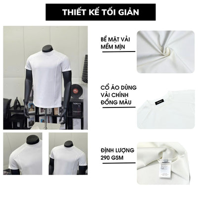 Áo thun CHAPPER định hình thân dáng, cổ tròn form Cleanfit tăng chiều cao nam nữ, co giãn chống nhăn - APCP030