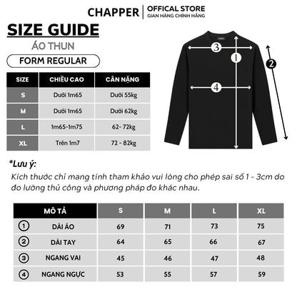 Áo thun nam dài tay CHAPPER cao cấp túi ngực, form Regular - ADCP004