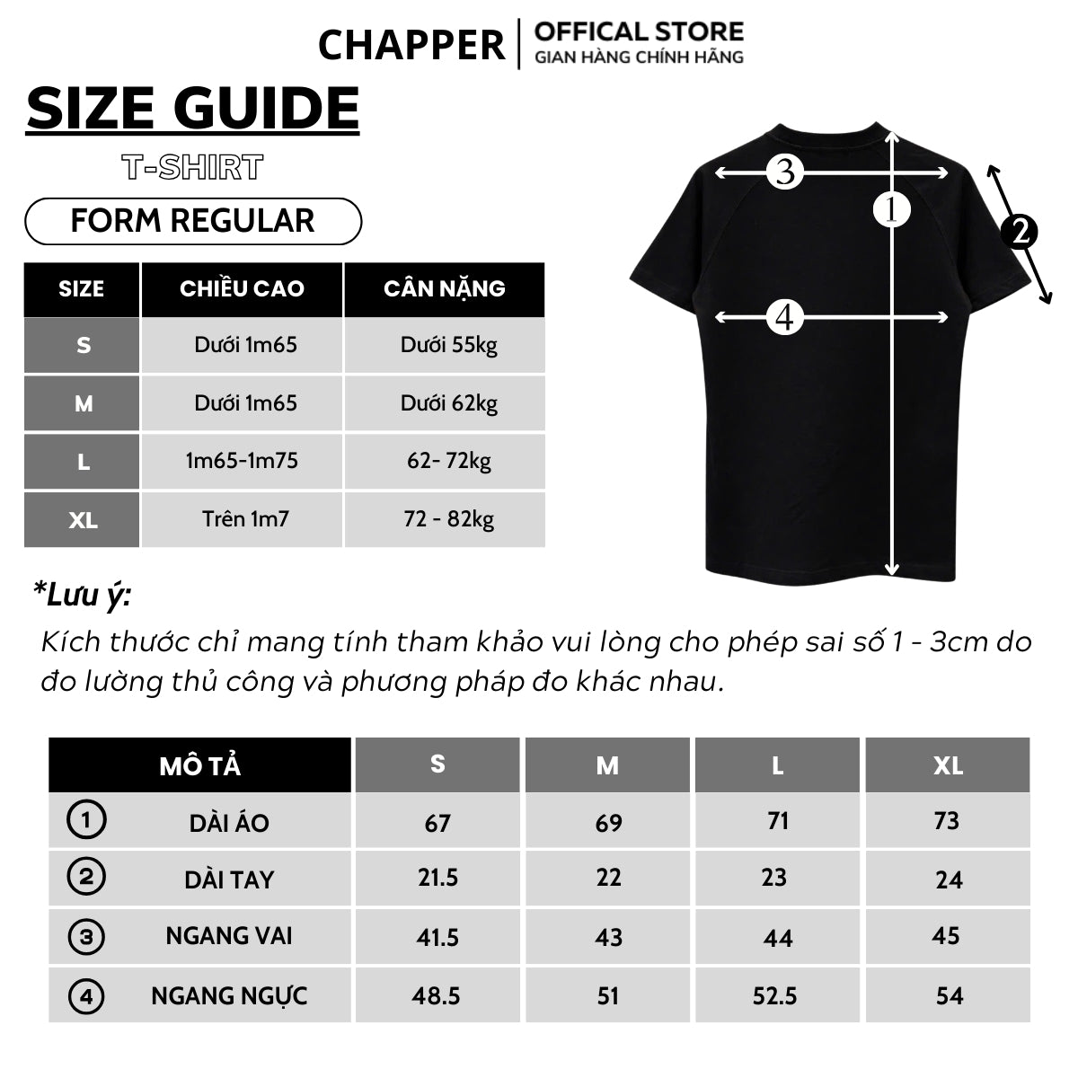 Áo thun nam CHAPPER vai chéo form Regular, vải cotton cao cấp, định lượng 250gms - APCP036