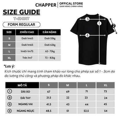 Áo thun nam CHAPPER vai chéo form Regular, vải cotton cao cấp, định lượng 250gms - APCP036