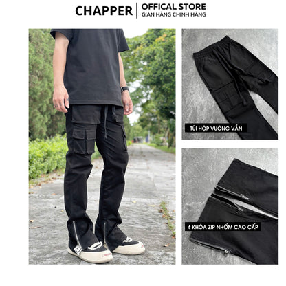 Quần Cargo Pant CHAPPER chất kaki túi hộp ống suông khóa zip - QCP001