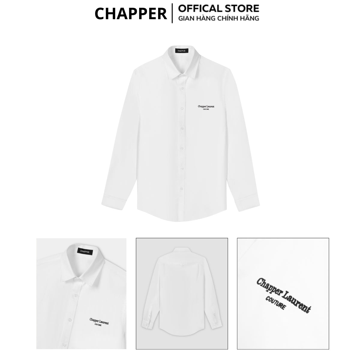 Áo sơ mi nam CHAPPER hoạ tiết thêu Couture chất Oxford cao cấp, form Regular - SMCP004