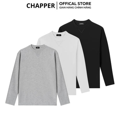Áo thun dài tay CHAPPER cổ phối V cao cấp, form Regular - ADCP006