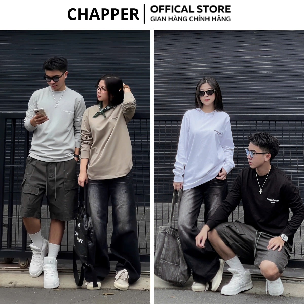 Áo dài tay nỉ CHAPPER cao cấp không bai nhão, không xù lông, hoạ tiết thêu Couture - ADCP007