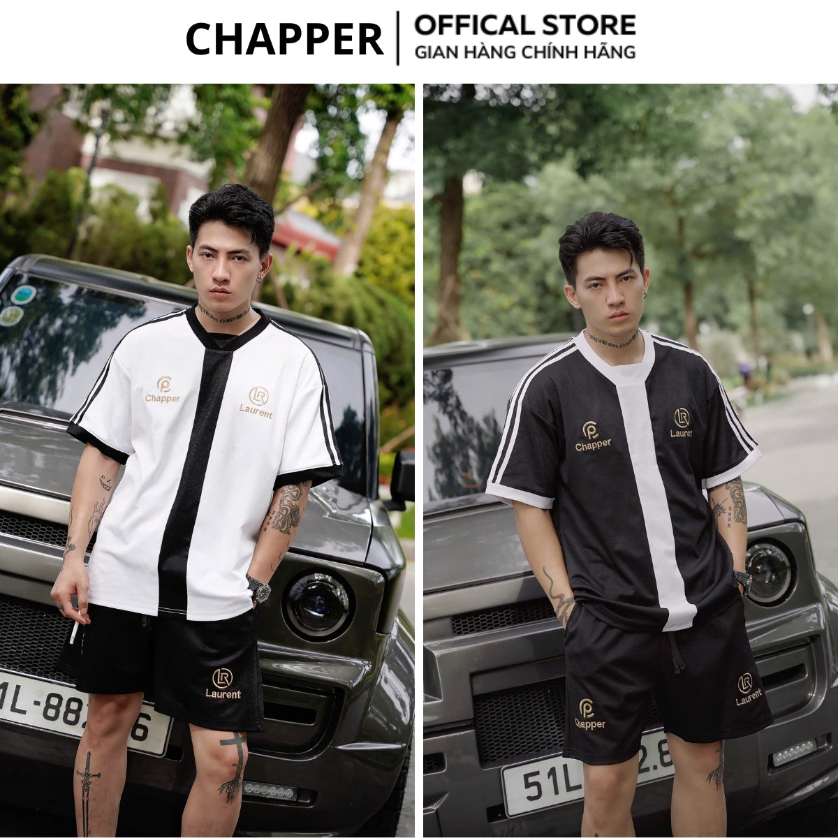 Bộ thể thao CHAPPER chất lạnh cao cấp, họa tiết thêu, form Unisex - BNCP001